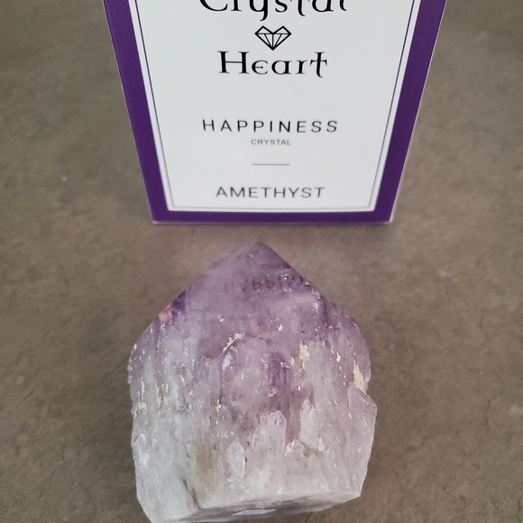 Crystal Heart Other - CRYSTAL HEART Amethyst Crystal With Leather Display Coaster